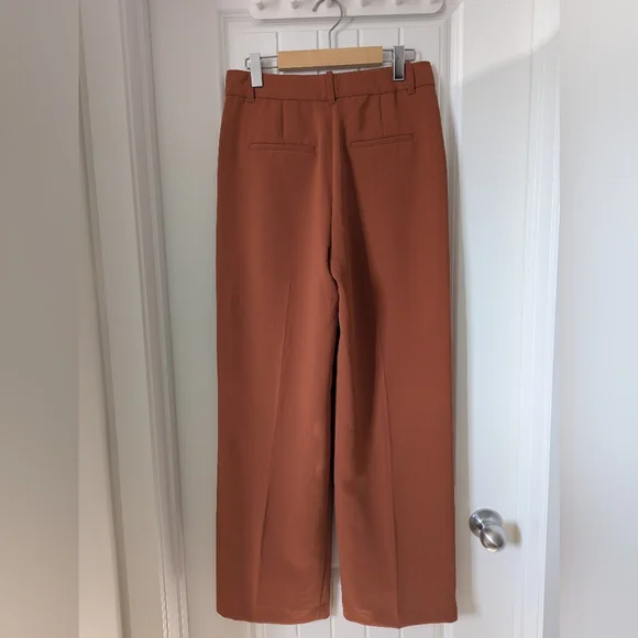 Aritzia Wilfred Effortless Dress Pants in Rust Orange Size 8 - Picture 10 of 10